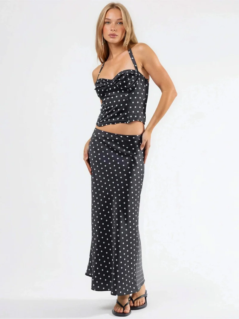 Polka Dot Maxi Skirt