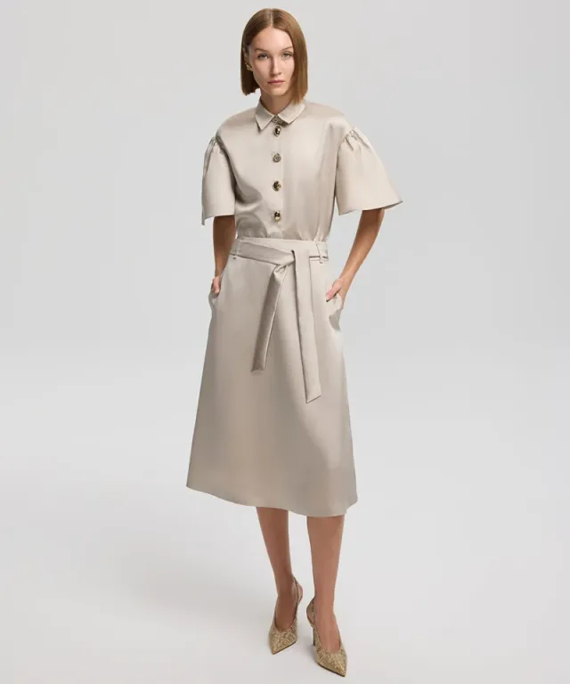 Belted Satin Skirt – image 3