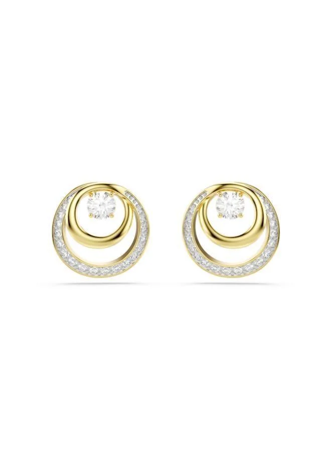 Hyperbola Crystal Earrings Gold Tone