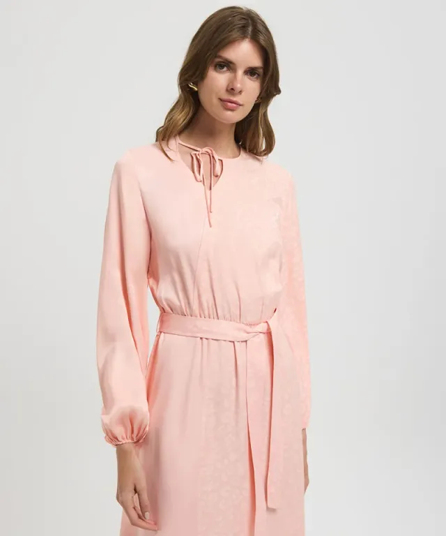 Belted Jacquard Dress – image 3