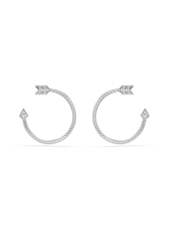 Crystal Arrow Pierced Earrings White