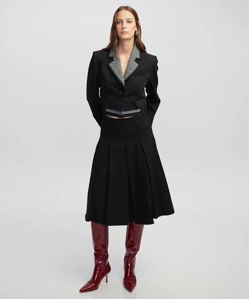 Pleated Midi Skirt