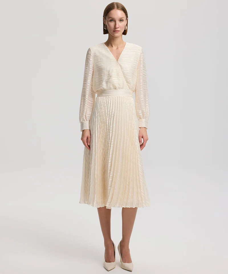 Pleated Midi Skirt