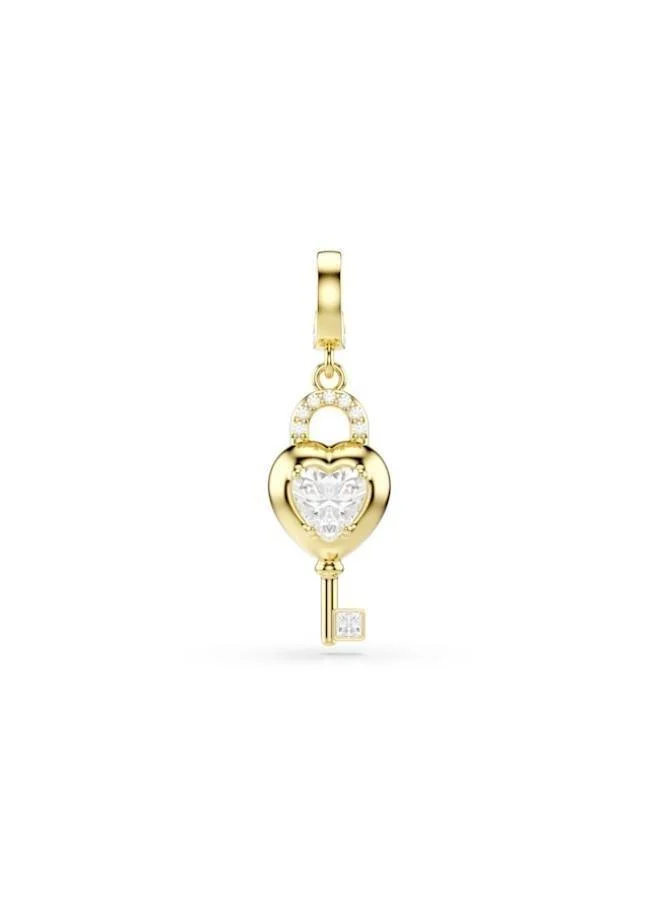 White Crystal Bracelet Gold Tone