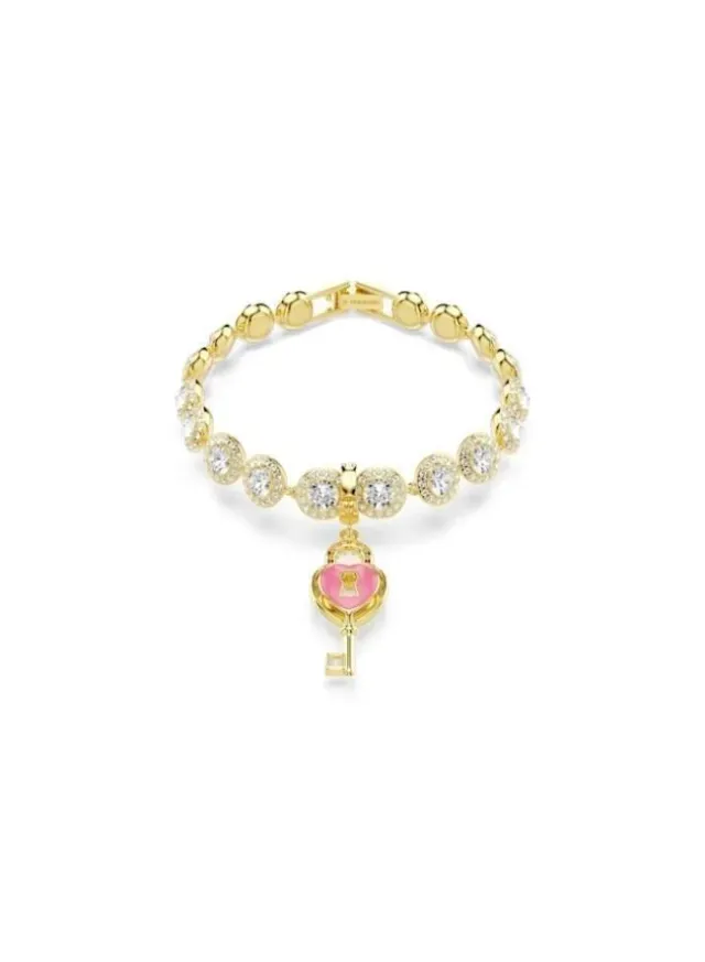 White Crystal Bracelet Gold Tone – image 7