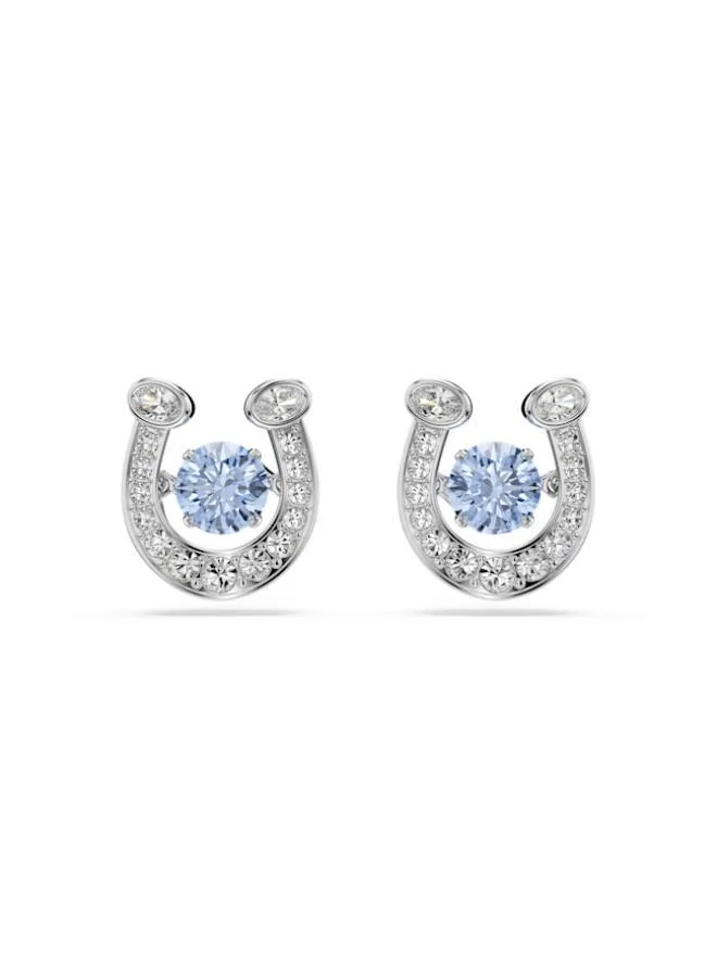 Symbolica Rhodium Plated Crystal Pierced Earrings, Blue