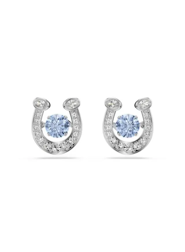 Symbolica Rhodium Plated Crystal Pierced Earrings, Blue