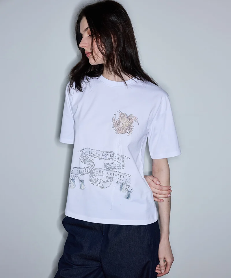 Embroidered Slogan T-Shirt