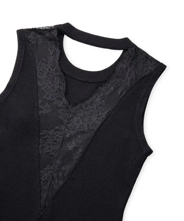 Lace Trim Knit Top – image 7
