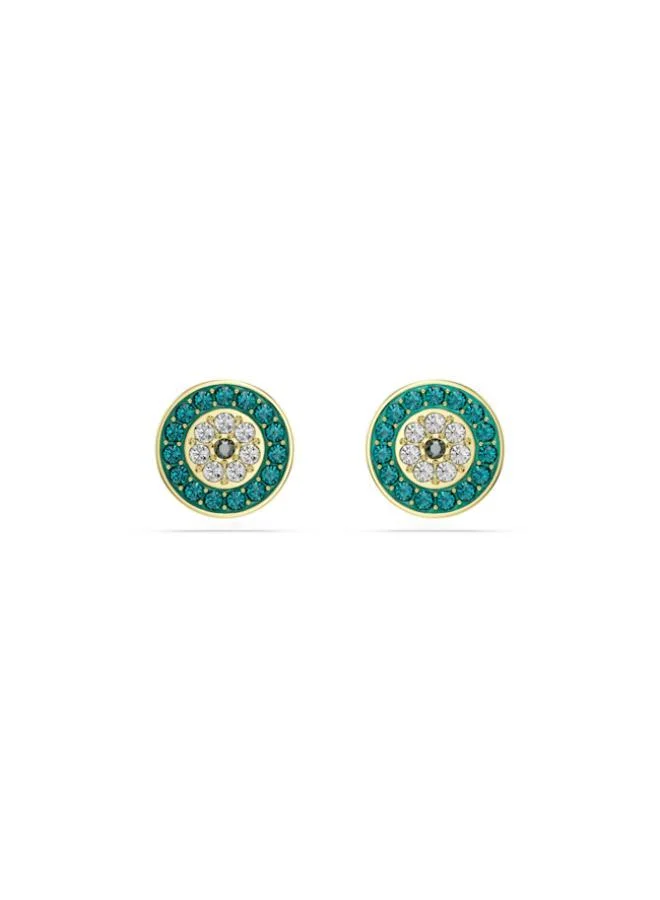 Evil Eye Figural Earrings Gold Tone