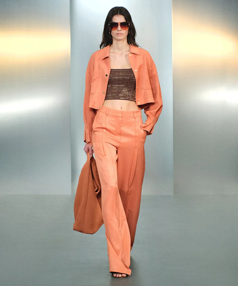 Darted Wide-Leg Trousers