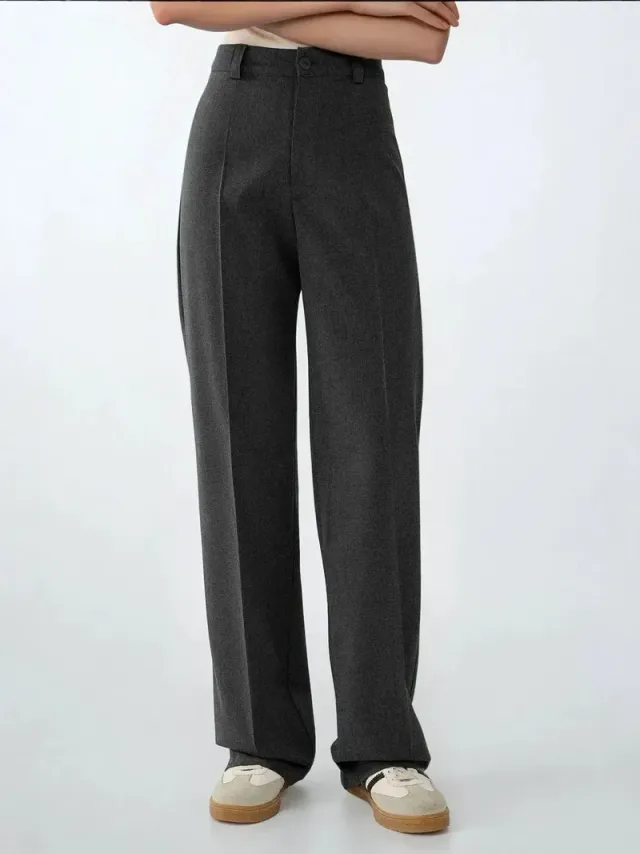 High Waist Straight Leg Pants