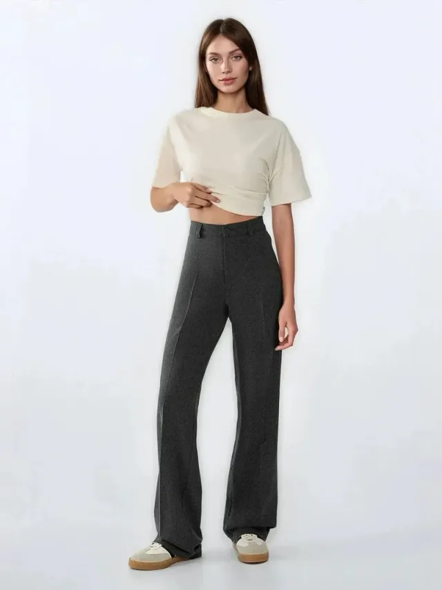 High Waist Straight Leg Pants – image 3