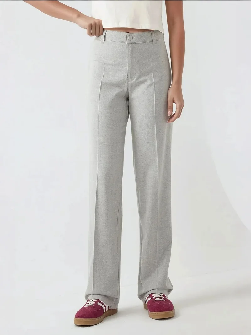 High Waist Straight Leg Pants