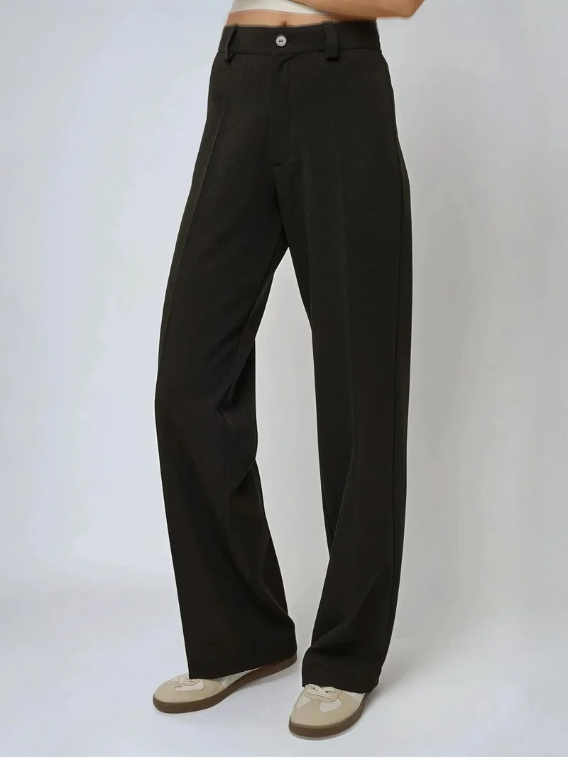 High Waist Straight Leg Pants