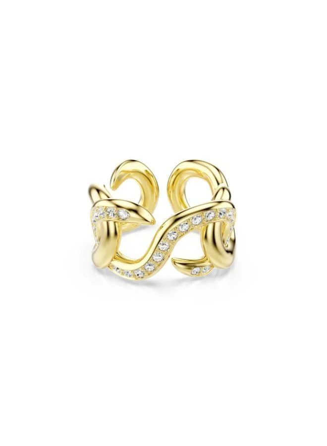 Dextera Open Crystal Ring Gold Tone