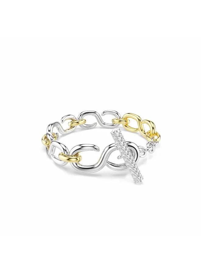 Dextera Large Crystal T-Bar Bracelet, Mixed Plating