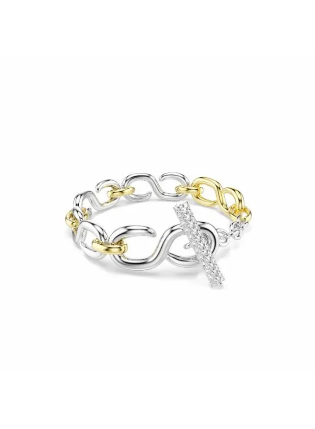 Dextera Large Crystal T-Bar Bracelet, Mixed Plating