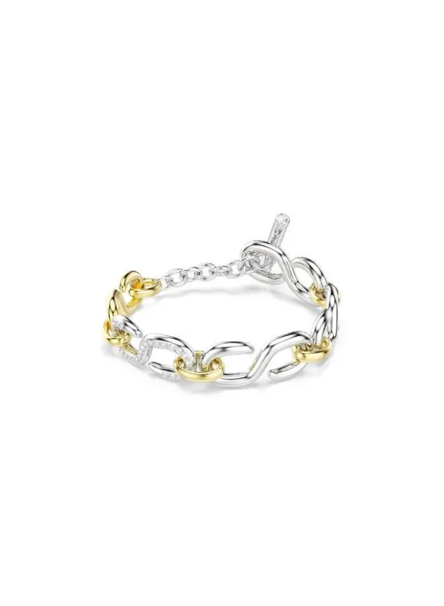Dextera Large Crystal T-Bar Bracelet, Mixed Plating – image 3