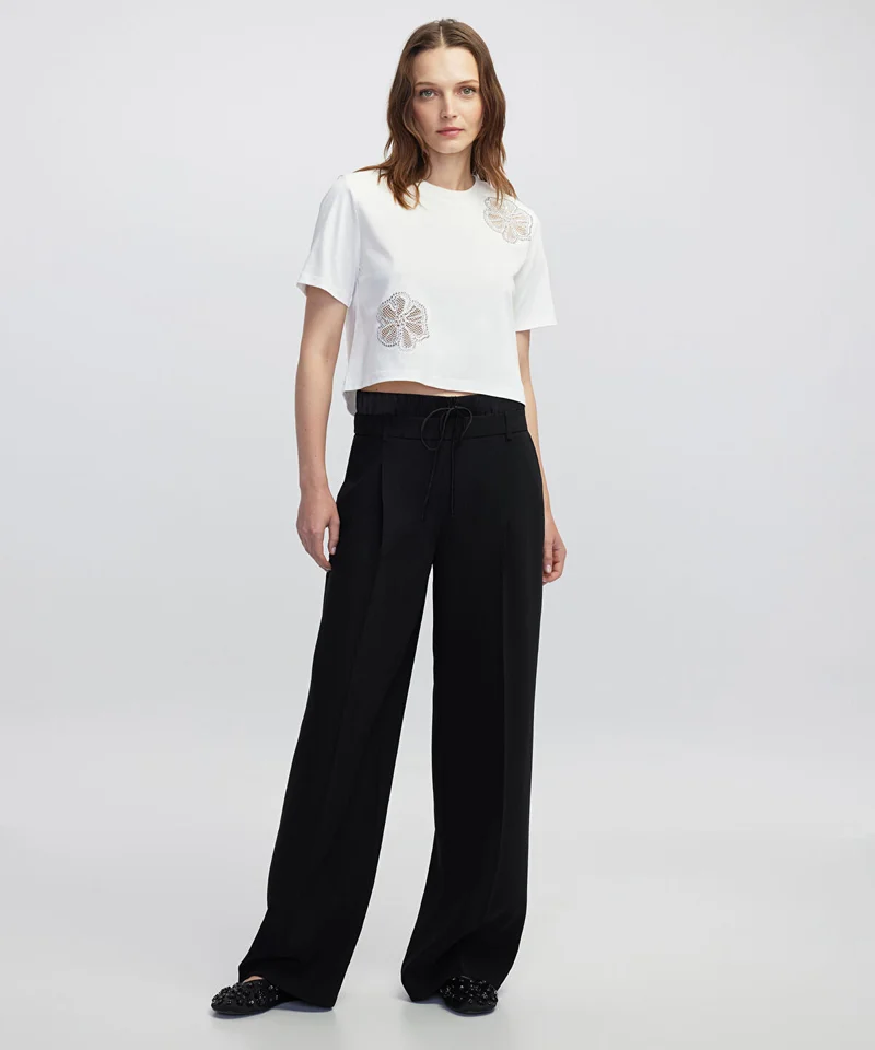 Double Waist Wide Leg Trousers