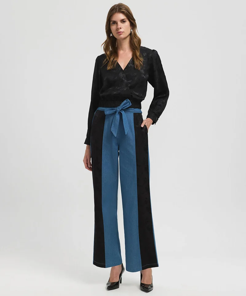 Jacquard Trousers Color-Block