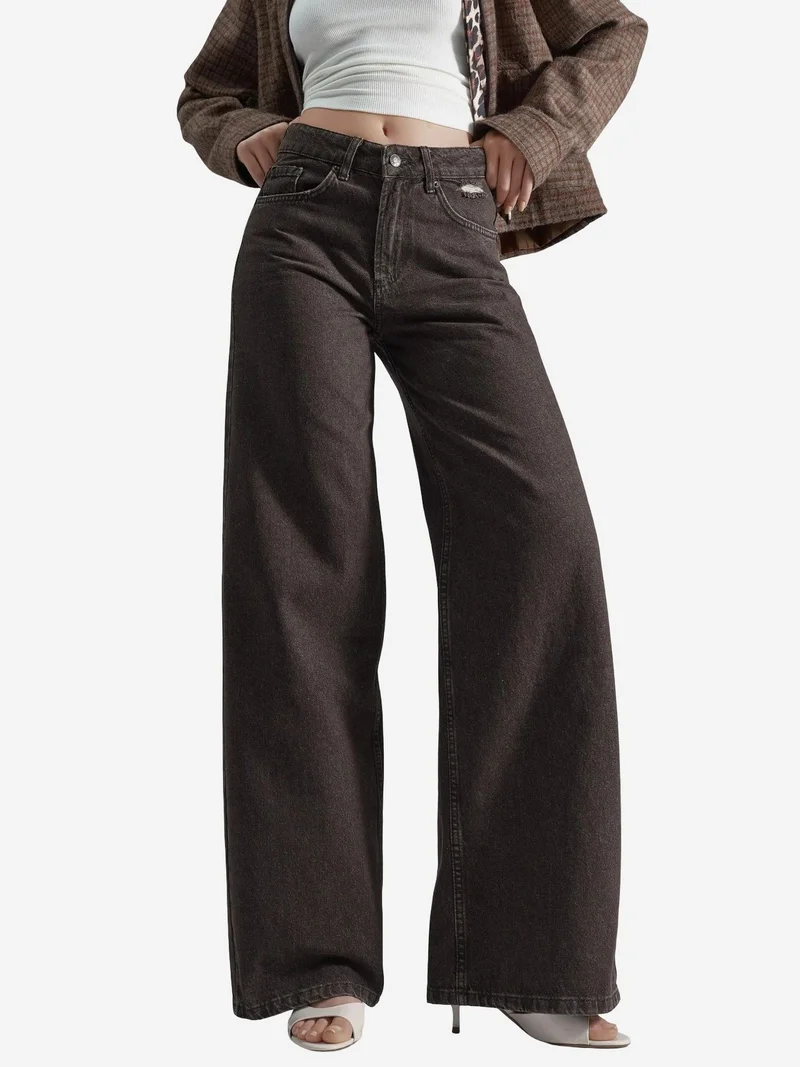 90s High Waist Wide Leg Denim Jeans