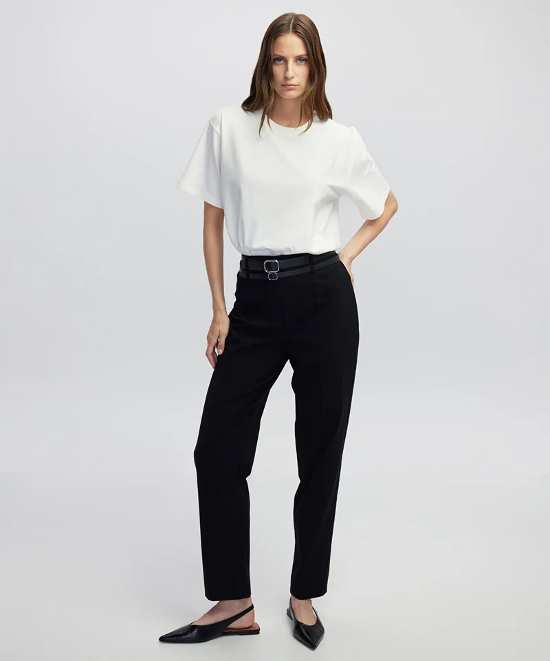 Double Belt Carrot Trousers