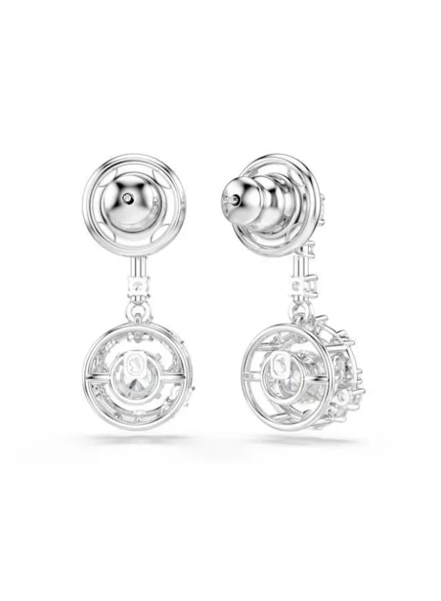 Constella Rhodium Plated Crystal Bar Earrings White – image 3