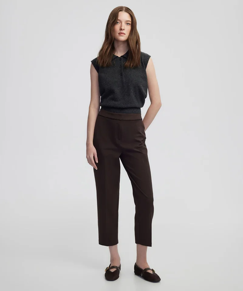 Contrast Piping Cigarette Trousers