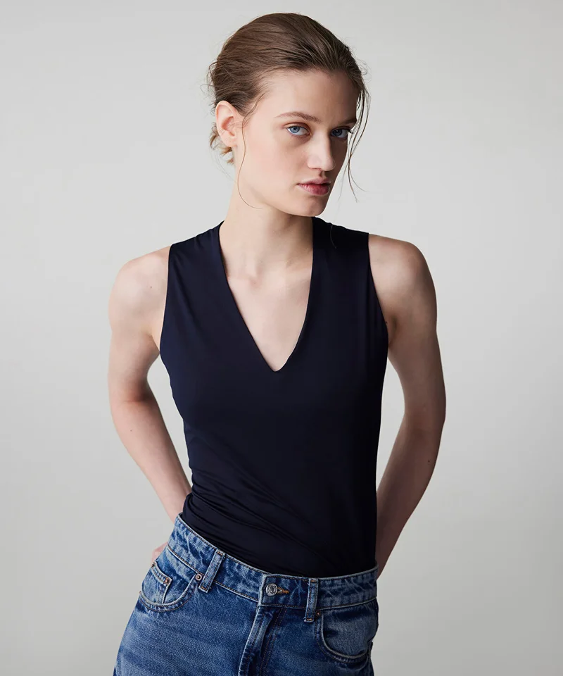 Crossover-Back V-Neck T-Shirt