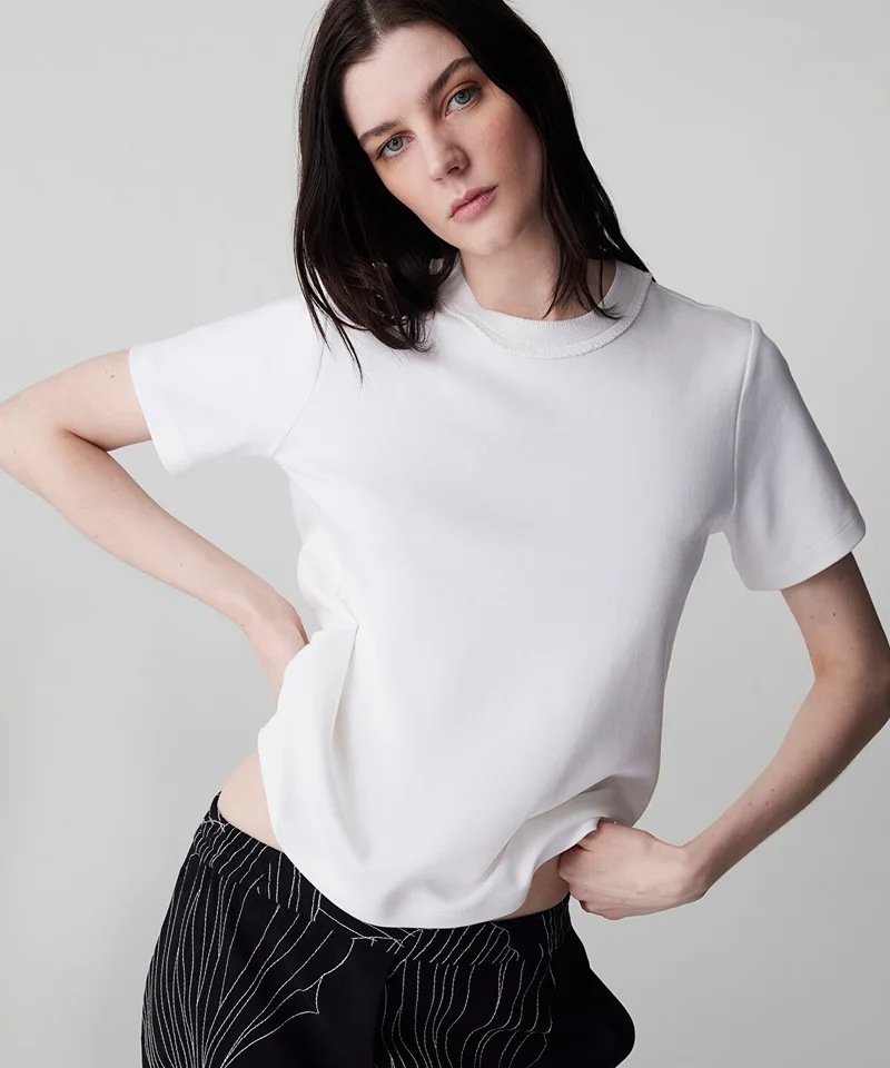 Color-Block T-Shirt with Contrast Collar