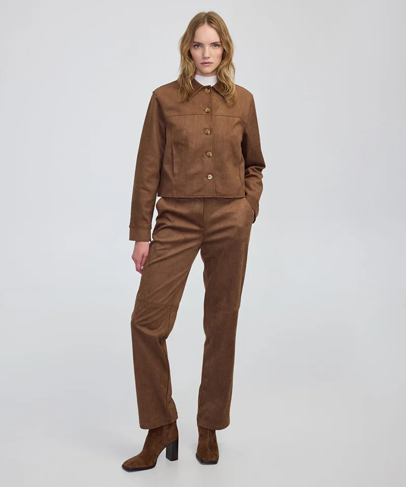 Croc Straight-Leg Trousers