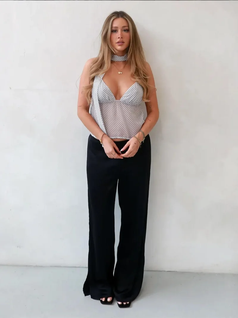 Ana Wide Leg Satin Pants