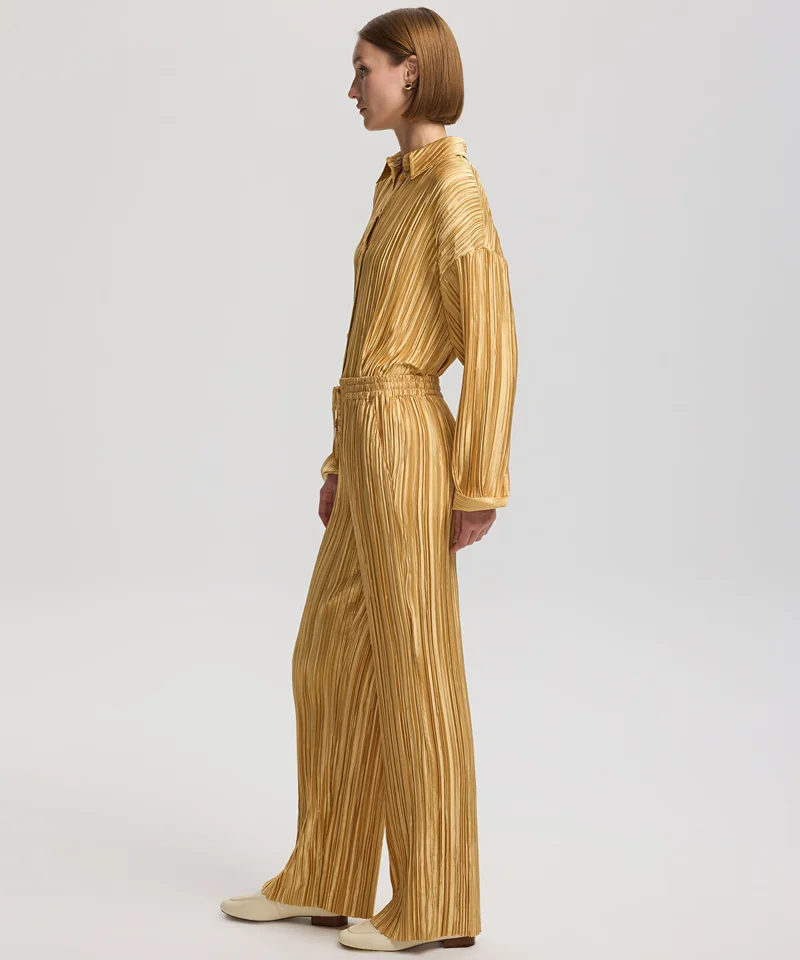 Pleated Wide-Leg Trousers