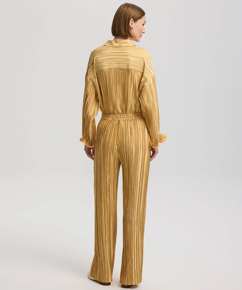 Pleated Wide-Leg Trousers