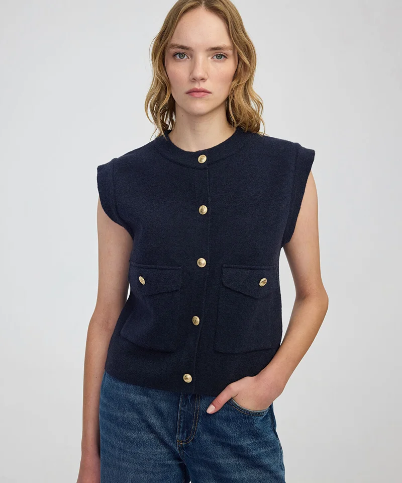 Knit Vest Gold