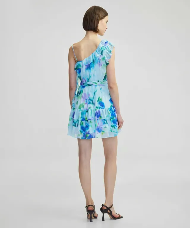 Printed Ruffle Mini Dress – image 4