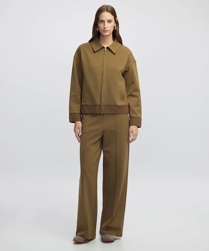 Elastic Wide-Leg Trousers