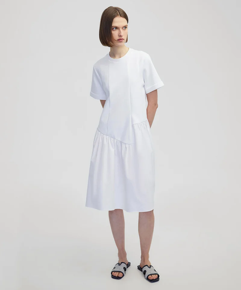 Asymmetric Gathered Dress