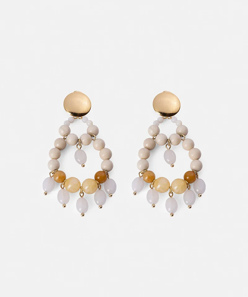 Mixed Bead Dangle Earrings