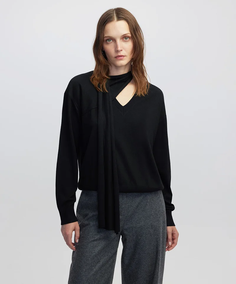 Scarf Knit Sweater