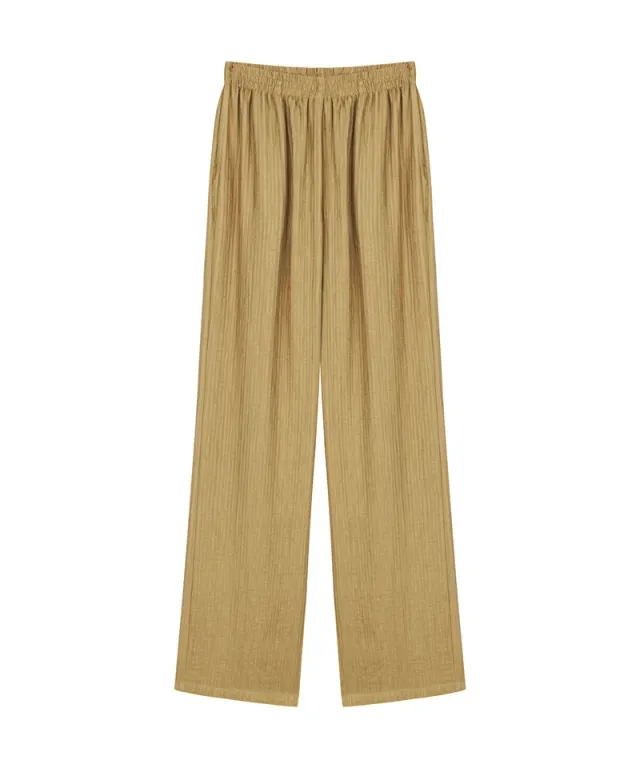 Natural Textured High-Rise Trousers for Women – image 5