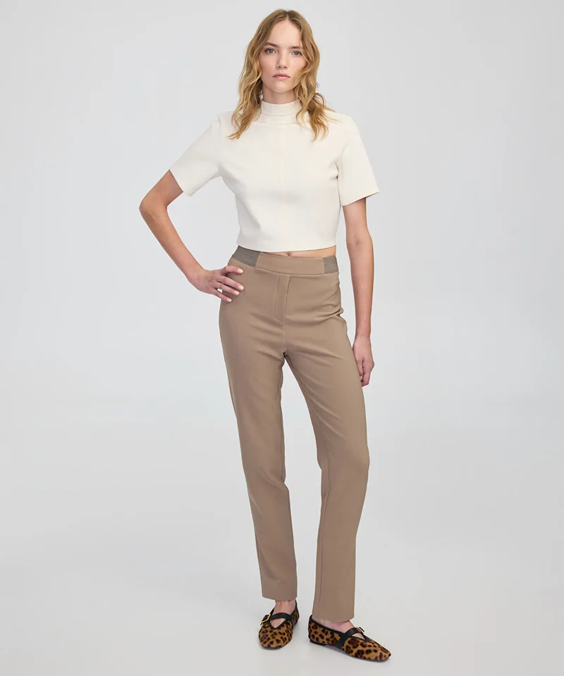 Metallic Stripe Skinny Trousers