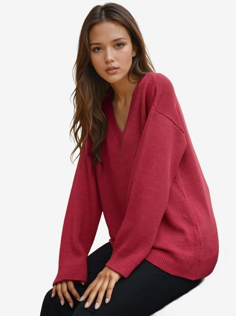Knit V-neck Sweater