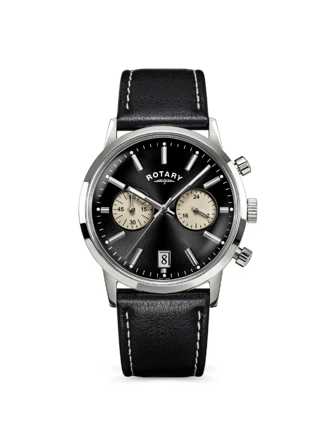 Rotary Men's Stainless Steel Chronograph Watch Black