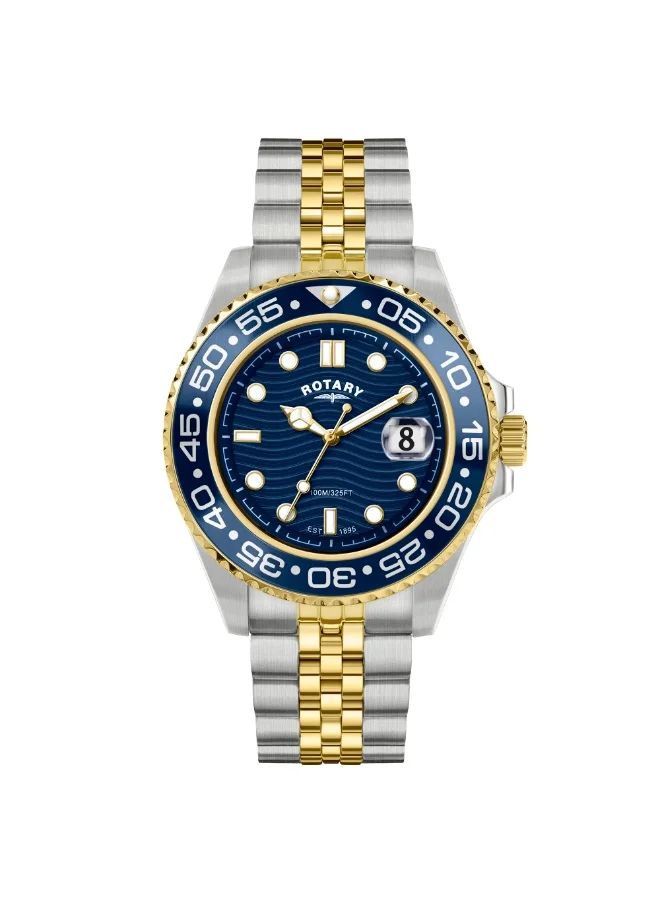 Rotary Men's Apex 100 Stainless Steel Bracelet Watch Blue