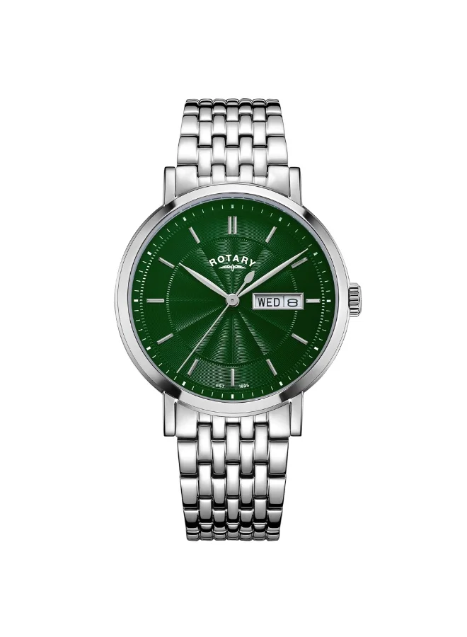 Rotary Men's Heritage Stainless Steel Watch, Green
