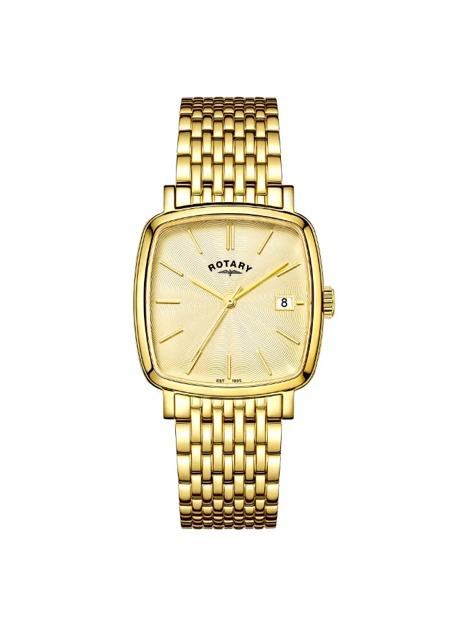 Rotary Men's Heritage Astoria Square Bracelet Watch, Gold