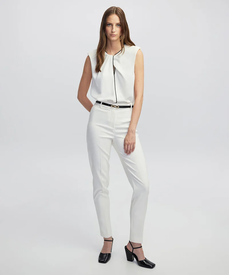 Elastic-Back Skinny Trousers