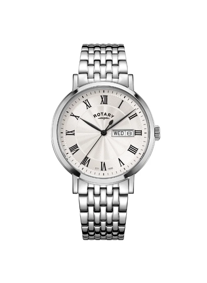 Rotary Men's Heritage Roman Numeral Stainless Steel Watch